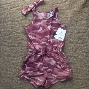 Athleta On the Go Romper pink cameo M- 8/10